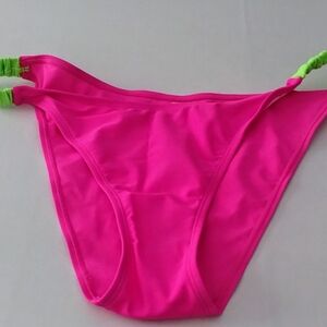 SHEIN Pink and Green Bikini with Adjustable Ties